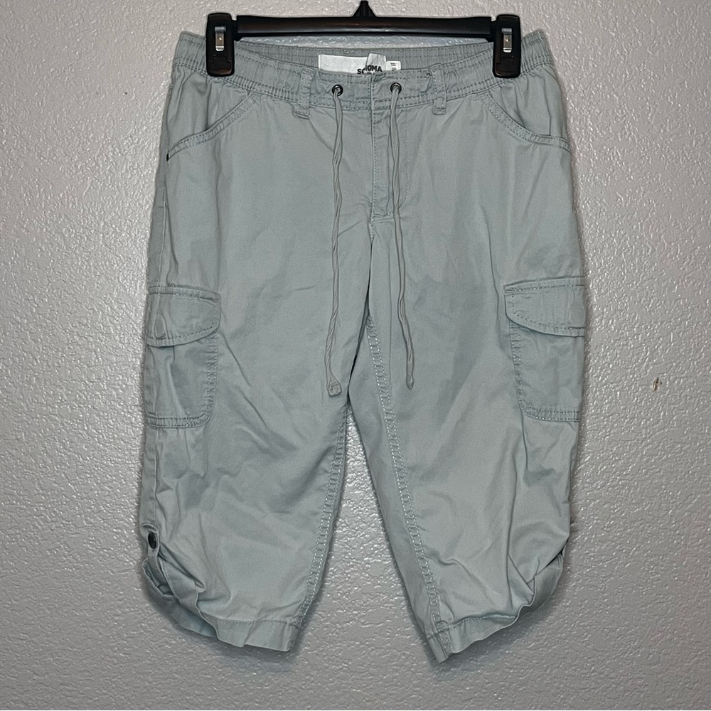 Sonoma Women’s Size 2p (petite) Light Blue Cargo Shorts W/ 6 Pockets